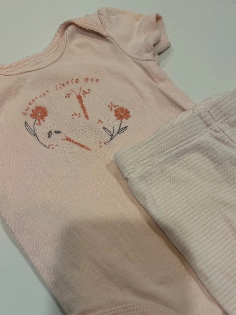 Carter's 0-3 Month Baby Girls Matching Onesies